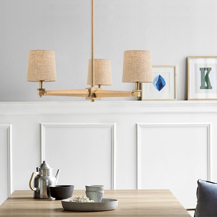 Люстра Jorgenson D70 Beige/Light wood - лучшие Подвесные люстры в INMYROOM
