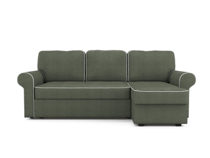 Угловой раскладной диван Tulon правый темно-зеленого цвета