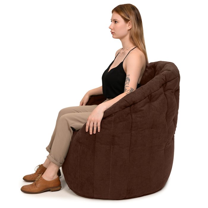 Кресло пенек Австралия коричневого цвета - лучшие Бескаркасная мебель в INMYROOM