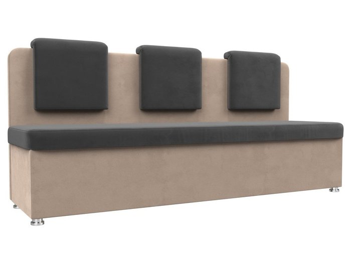 Кухонный прямой диван Маккон бежевого-серого цвета