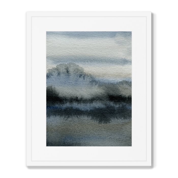 Репродукция картины в раме River bank in winter - купить Картины по цене 8199.0