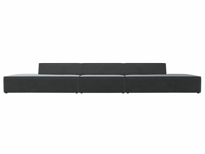 Прямой модульный диван Монс Лонг серого цвета с черным кантом - купить Прямые диваны по цене 75999.0