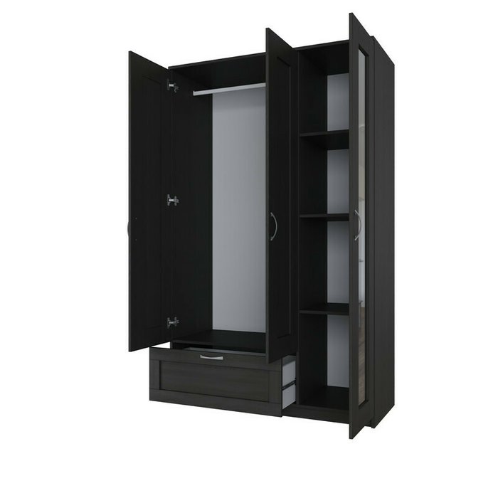 Шкаф трехдверный с выдвижным ящиком Сириус цвета венге - купить Шкафы распашные по цене 20999.0