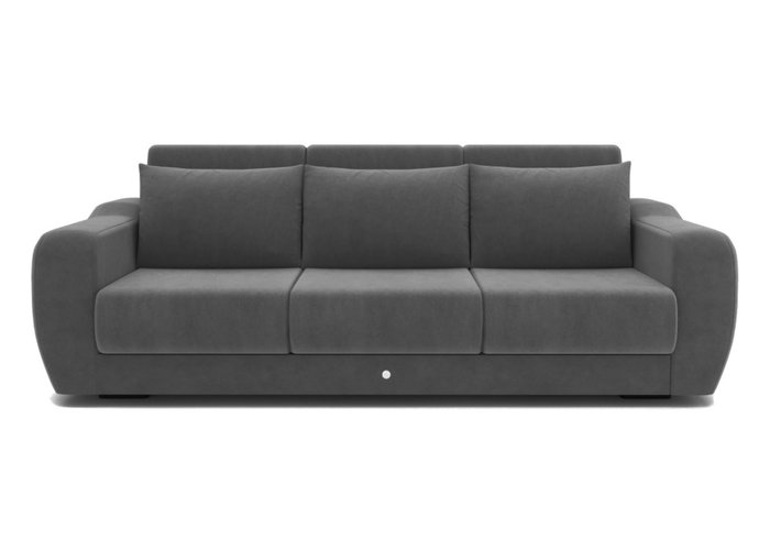 Набор из дивана-кровати с двумя креслами темно-серого цвета - купить Прямые диваны по цене 325000.0
