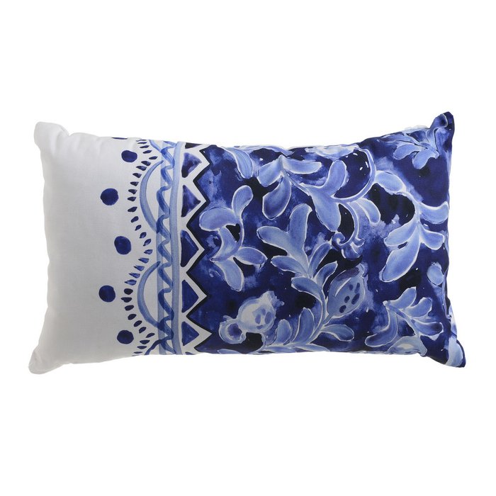 Декоративная подушка бело-синего цвета