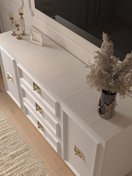 Комод Валенсия белого цвета с золотым - лучшие Комоды в INMYROOM