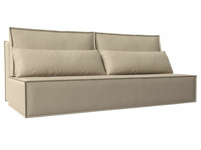 Прямой диван-кровать Фабио бежевого цвета (экокожа)