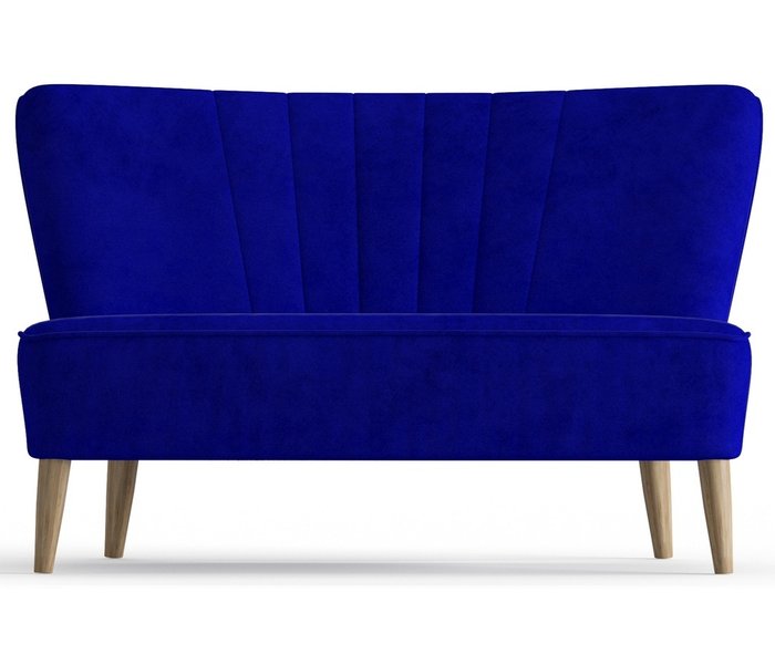 Диван из велюра Пальмира синего цвета - купить Прямые диваны по цене 21990.0