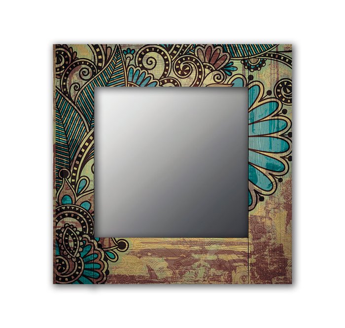Настенное зеркало Дейзи 50х65 голубого цвета - купить Настенные зеркала по цене 13190.0