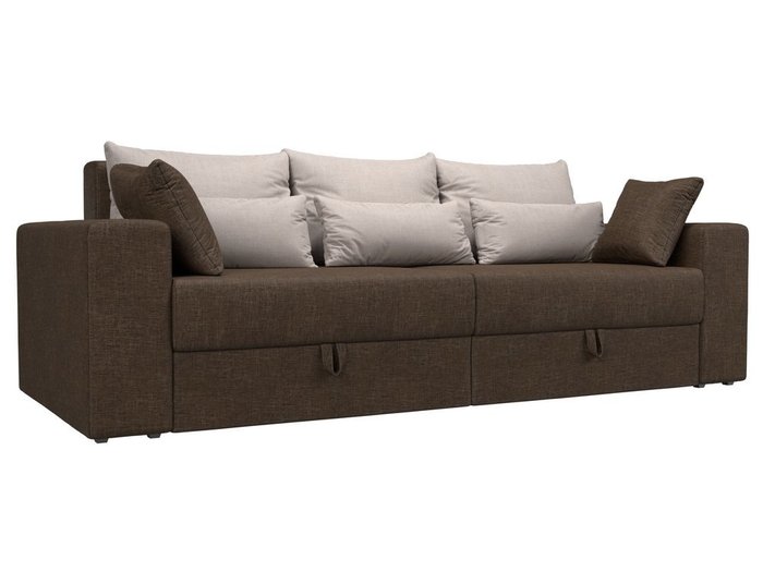 Прямой диван-кровать Мэдисон коричнево-бежевого цвета