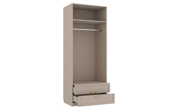 Шкаф Дольче серого цвета с двумя ящиками  - купить Шкафы распашные по цене 49599.0