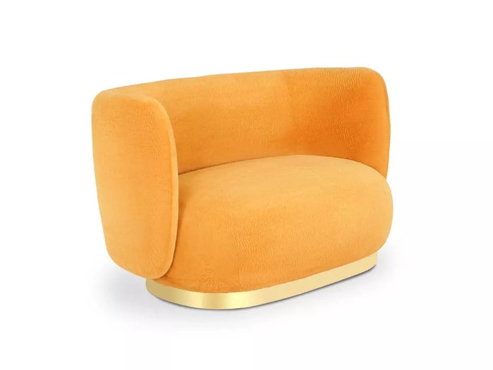 Диван Lucca оранжевого цвета с золотым основанием - купить Прямые диваны по цене 70560.0