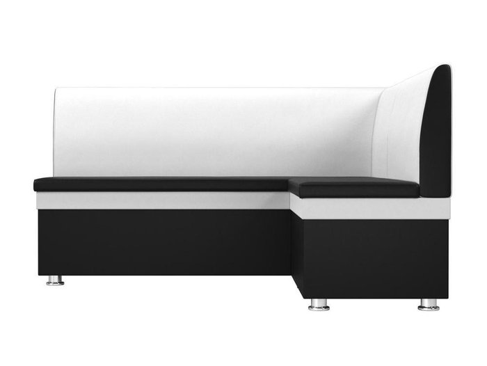 Угловой диван Уют черно-белого цвета (экокожа) правый угол - купить Угловые диваны по цене 23990.0