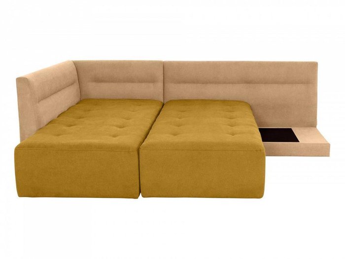 Угловой диван-кровать London бежево-горчичного цвета  - лучшие Угловые диваны в INMYROOM