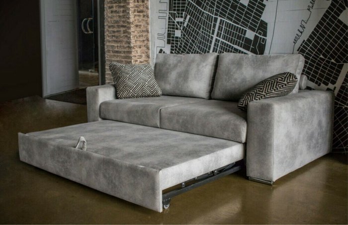 Диван-кровать Люфтен Е серого цвета - купить Прямые диваны по цене 106700.0