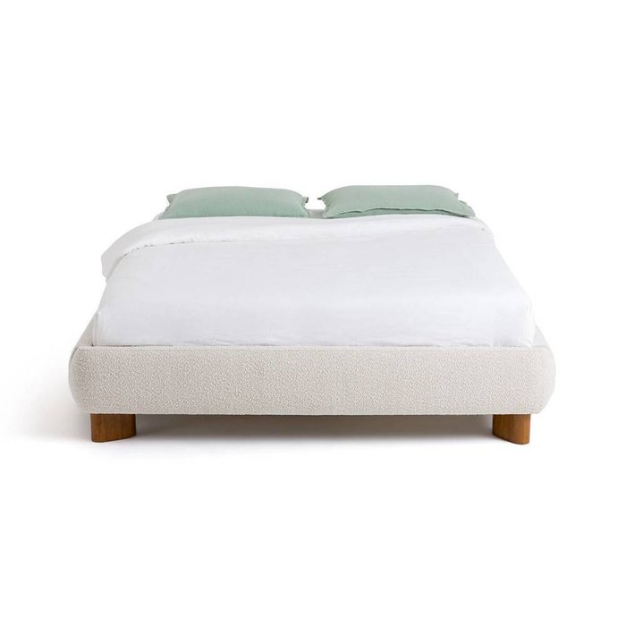 Кровать с кроватным основанием Mila 160x200 светло-бежевого цвета - купить Кровати для спальни по цене 48975.0