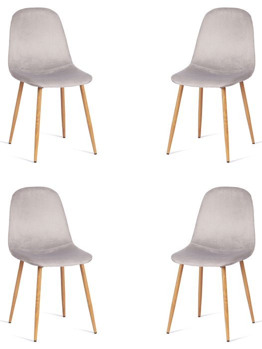 Набор из четырех стульев Breeze светло-серого цвета