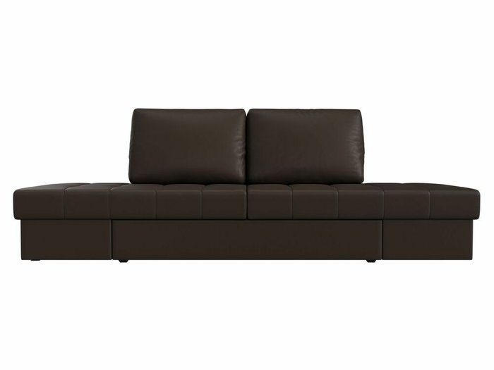 Прямой диван трансформер Сплит темно-коричневого цвета (экокожа) - купить Прямые диваны по цене 39999.0