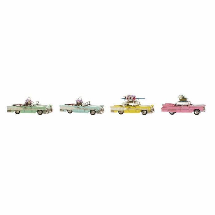 Декоративная фигура Жёлтый Синий Зеленый Розовый Автомобиль Vintage 25,8 x 10,5 x 9,5 cm (4 штук) (4 Предметы)