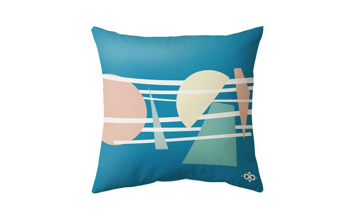 Подушка дизайнерская WOODI Geometry (цвет синий)