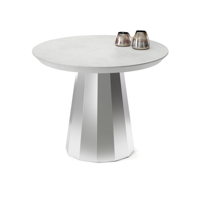 Обеденный стол раздвижной Фаварис на серебряном основании - лучшие Обеденные столы в INMYROOM