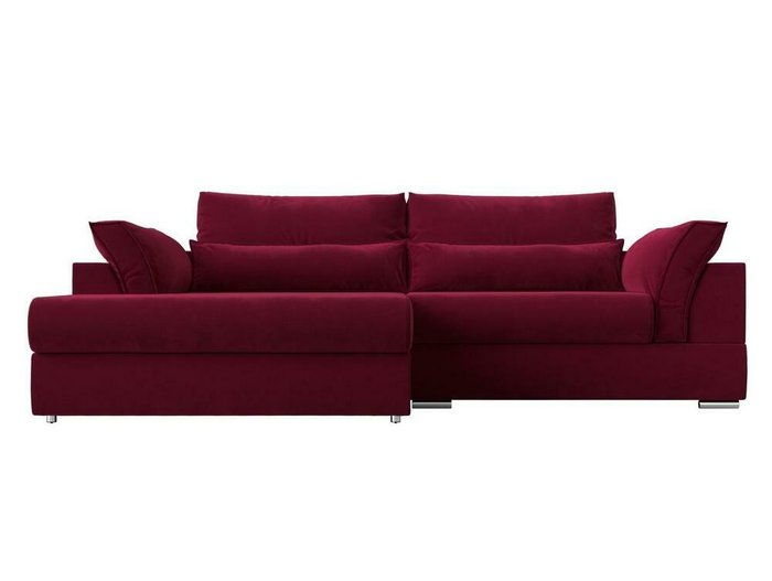 Угловой диван-кровать Пекин бордового цвета угол левый - купить Угловые диваны по цене 83999.0