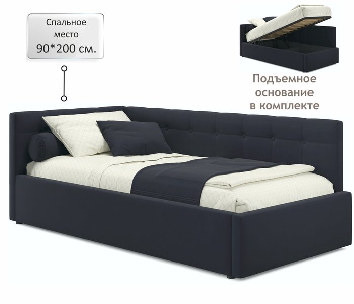 Кровать Bonna 90х200 с подъемным механизмом черного цвета - лучшие Кровати для спальни в INMYROOM