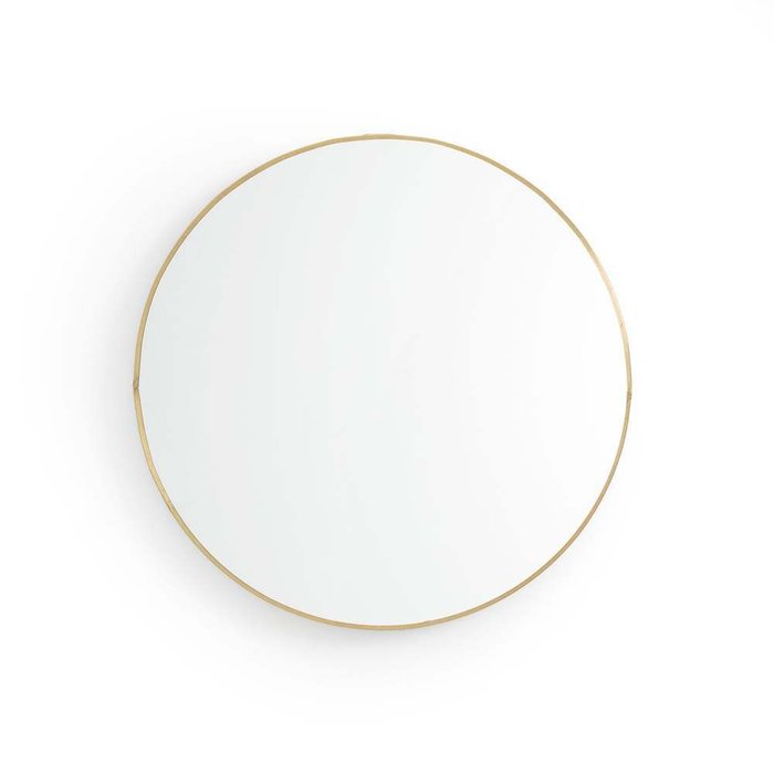 Зеркало настенное круглое Uyova бежевого цвета