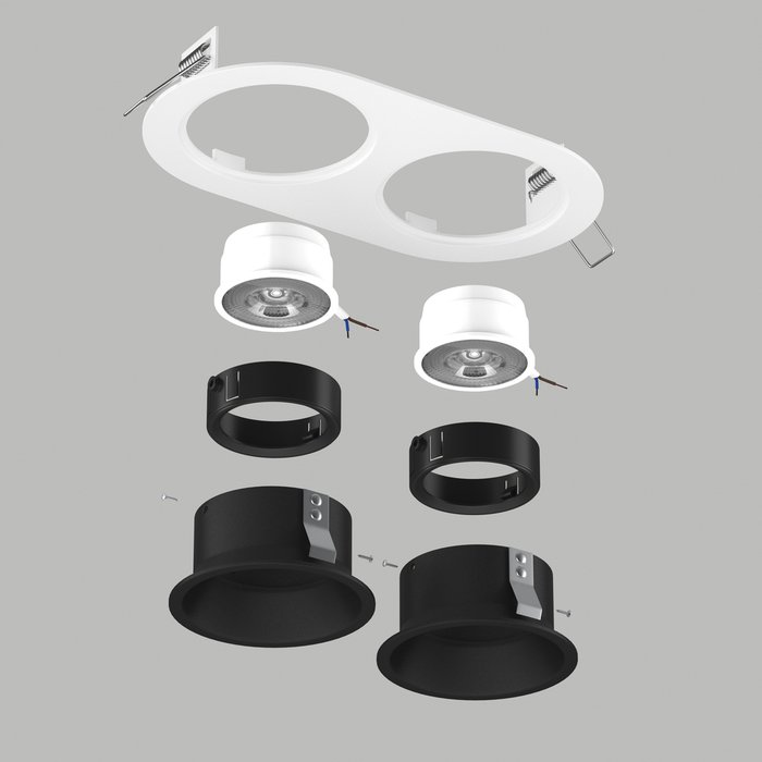 Светильник DOMINO ROUND  под LED модуль/лампу МR16 (214656+214607+214607+214007+214007) - купить Встраиваемые споты по цене 2595.0