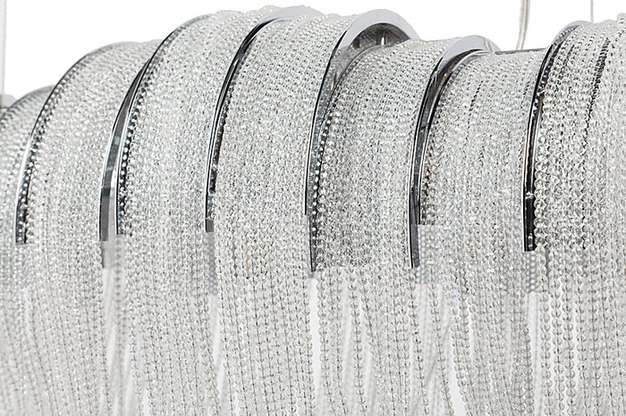 Люстра Volver из никелированных цепей и светодиодных лент - лучшие Подвесные люстры в INMYROOM