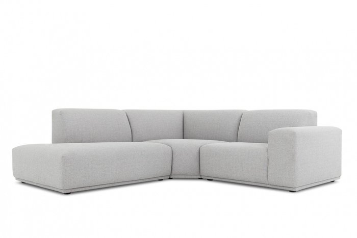Угловой модульный диван светло-серого цвета