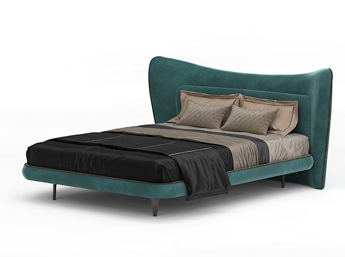 Кровать Apriori N с изголовьем темно-бирюзового цвета 200х160