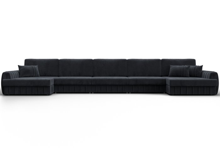 Угловой диван-кровать Лига-057 МегаЛонг в обивке из велюра темно-серого цвета - купить Угловые диваны по цене 167990 Угловой диван-кровать Лига-057 МегаЛонг в обивке из велюра темно-серого цвета - купить Угловые диваны по цене 167990