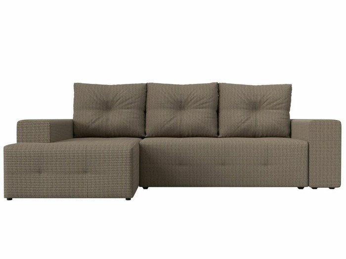 Угловой диван-кровать Перри коричнево-бежевого цвета левый угол - купить Угловые диваны по цене 59999.0