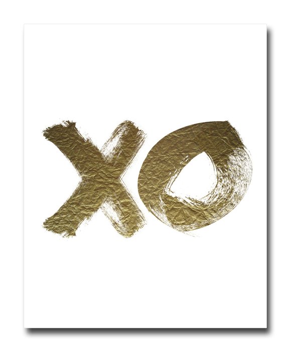 Постер "XO" золотой  