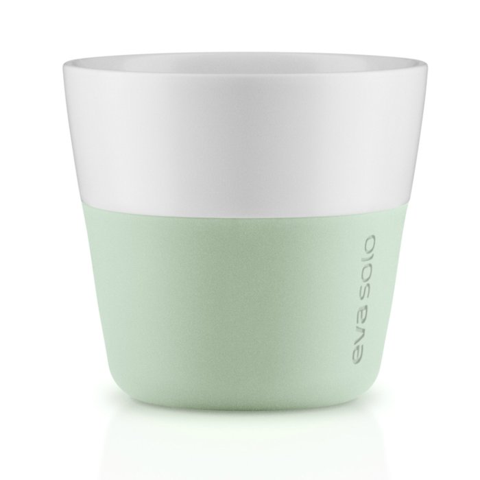 Набор из двух чашек для лунго бело-зеленого цвета - купить Чашки по цене 1900.0