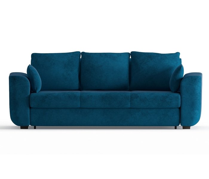 Диван-кровать Салтфорд в обивке из велюра синего цвета - купить Прямые диваны по цене 44590.0