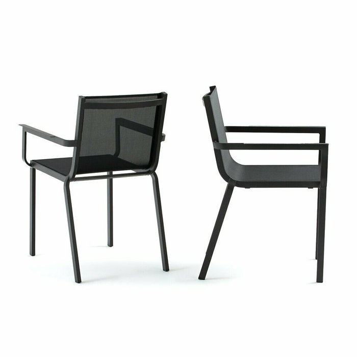 Комплект из двух садовых кресел из алюминия Zory темно-серого цвета - купить Садовые кресла по цене 19375.0