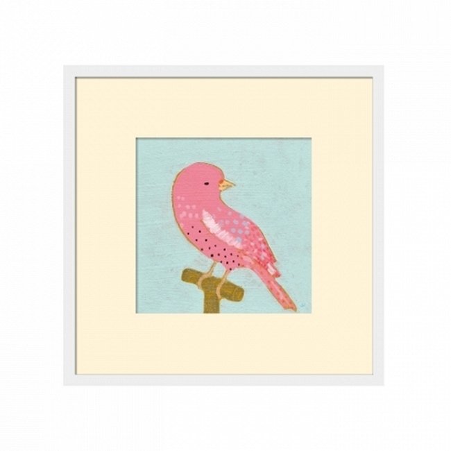 Квадратный постер в раме Bright Birds 5 с яркой птичкой 
