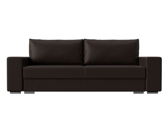 Прямой диван-кровать Дрезден коричневого цвета (экокожа) - купить Прямые диваны по цене 54999.0