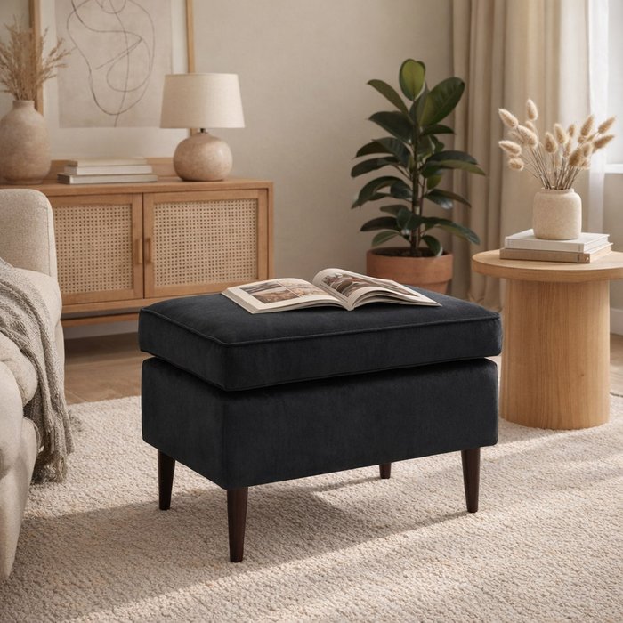 Пуф Ron черного цвета - лучшие Пуфы в INMYROOM