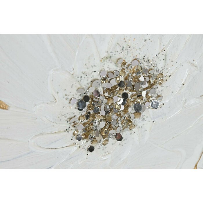 Картина Белый Позолоченный полистирол Полотно Цветок Shabby Chic 62 x 4,5 x 62 cm (2 штук) - лучшие Картины в INMYROOM