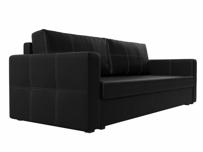Диван-кровать Лига 006 черного цвета (экокожа) - лучшие Прямые диваны в INMYROOM