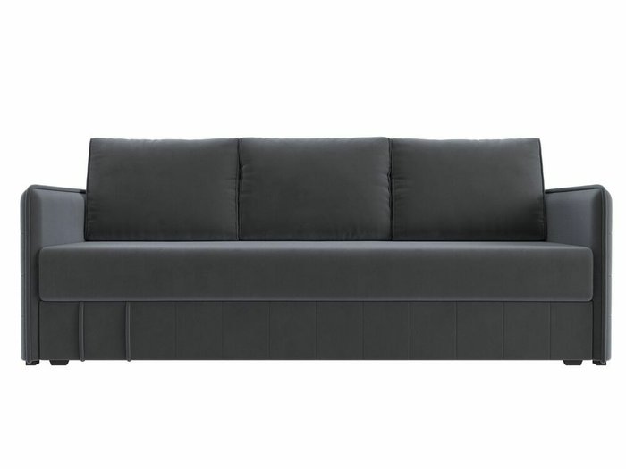 Прямой диван-кровать Слим серого цвета с пружинным блоком - купить Прямые диваны по цене 48999.0