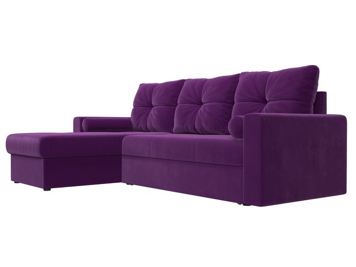 Угловой диван-кровать Верона фиолетового цвета левый угол - лучшие Угловые диваны в INMYROOM