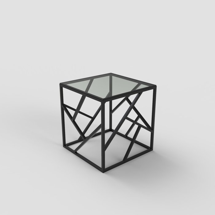 Журнальный столик "Ellis" черный с бронзовым стеклом (450х450х450)