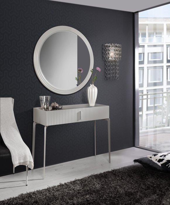 Настенное зеркало Dimare диаметр 100 светло-серого цвета - купить Настенные зеркала по цене 23147.0