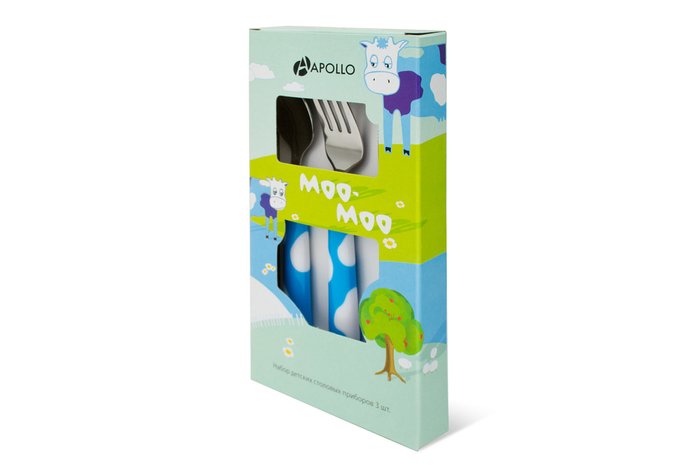 Apollo Набор детских столовых приборов Moo-Moo - купить Аксессуары для кухни по цене 199.0