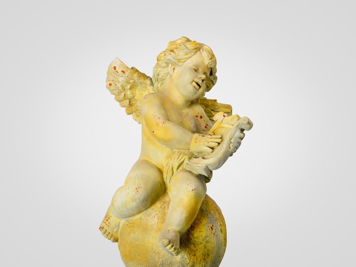 Ангел с лирой с желтой патиной - купить Фигуры и статуэтки по цене 14190.0