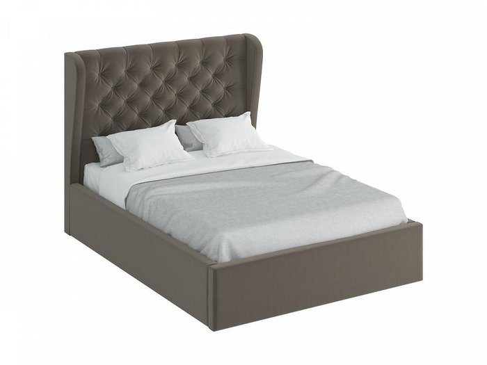 Кровать Jazz серо-коричневого цвета с подъемным механизмом 160х200